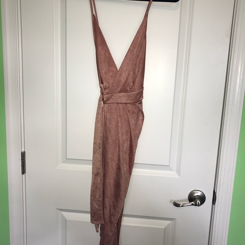 Pink wrap dress
